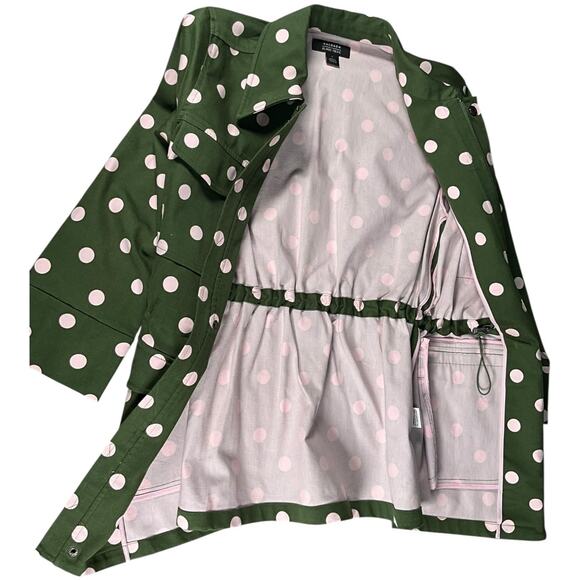 Halogen x Atlantic-Pacific Olive Green Polka Dot Utility Jacket Size Small NWOT - Picture 9 of 14